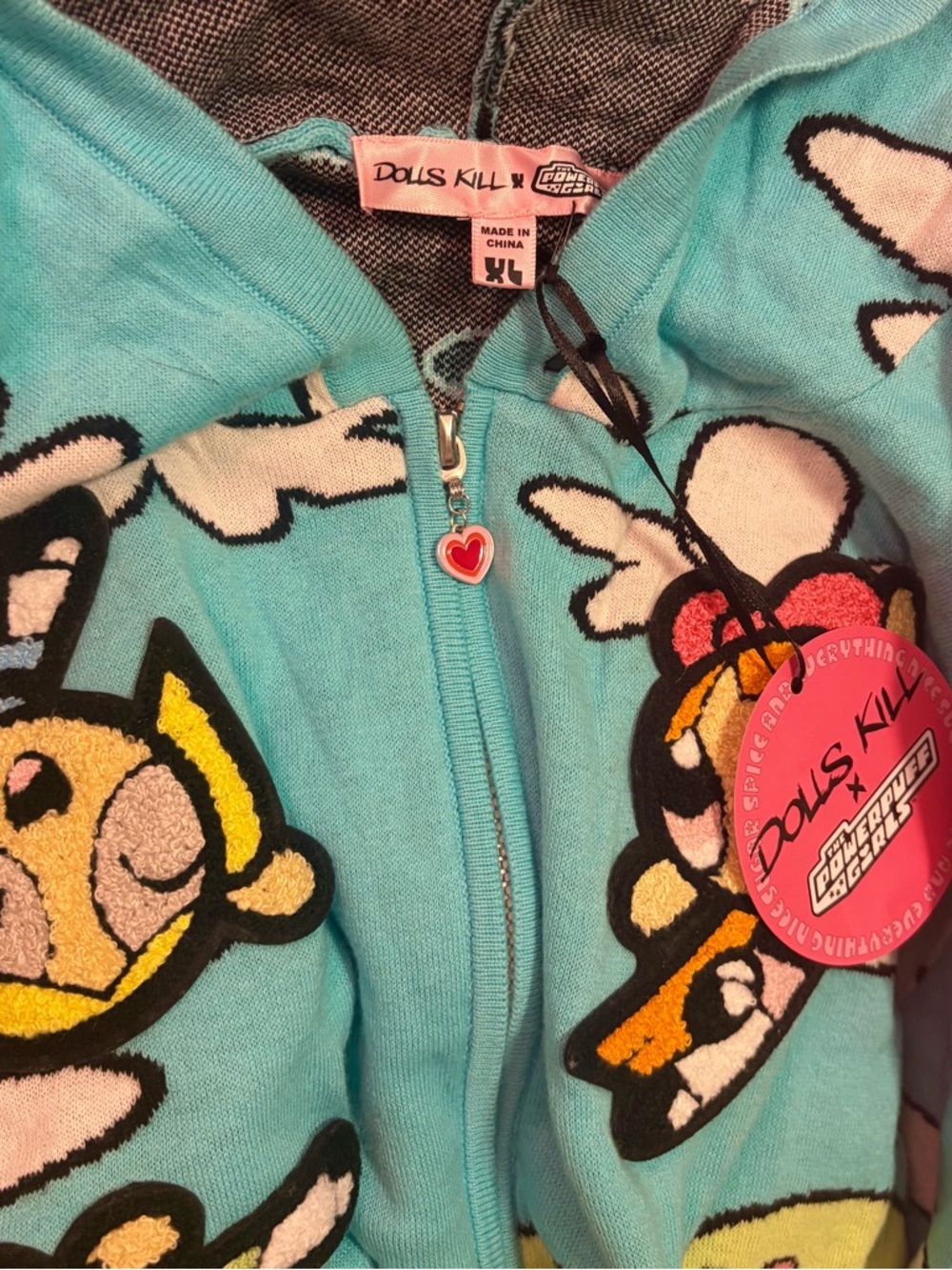 NWT - DOLLS KILL X THE POWERPUFF GIRLS SIGNAL IN THE SKY ZIP-UP HOODIE - XL - Picture 6 of 9